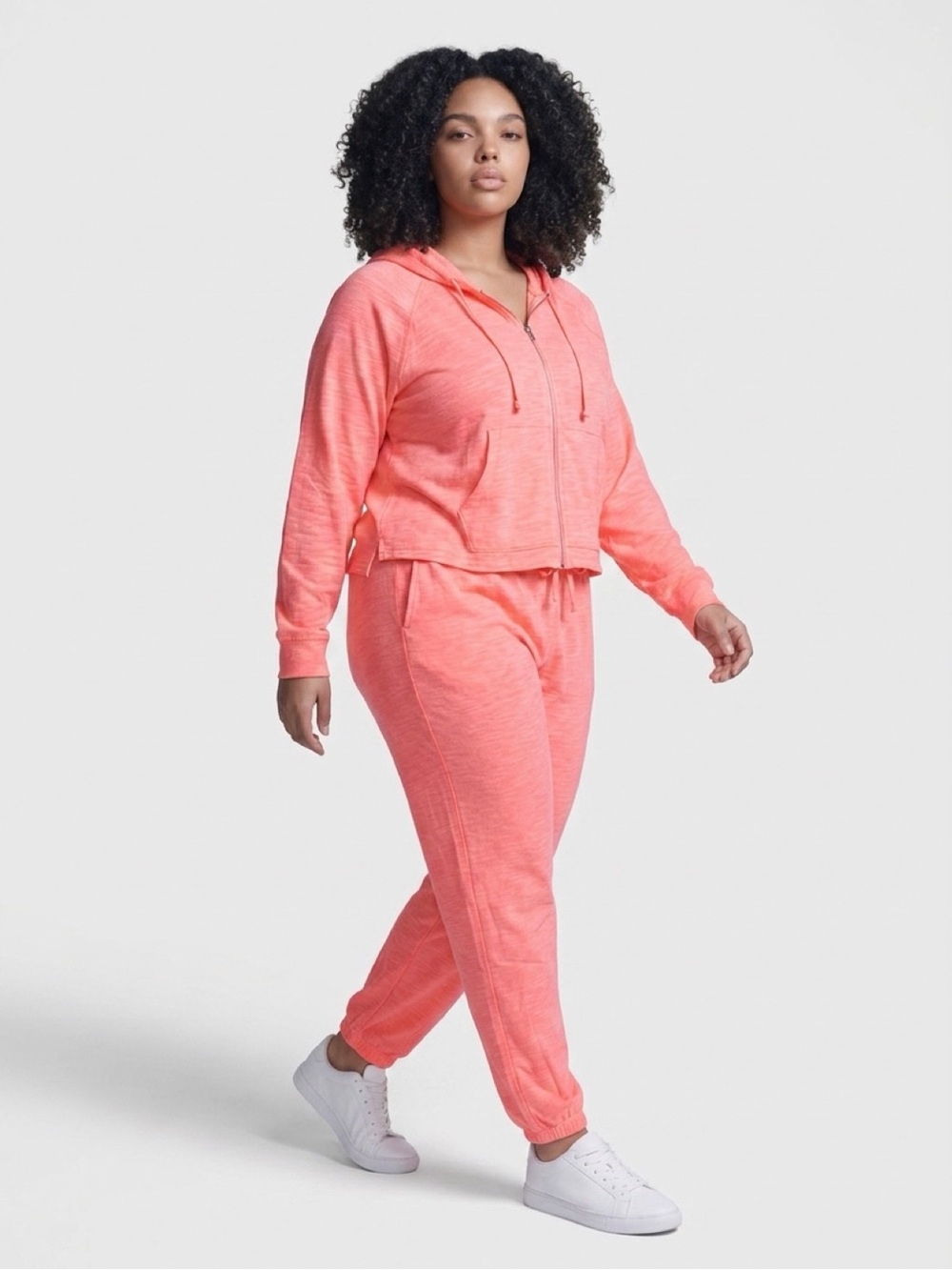 Cozy Coral Zip Hoodie & Jogger Set - Women NWT